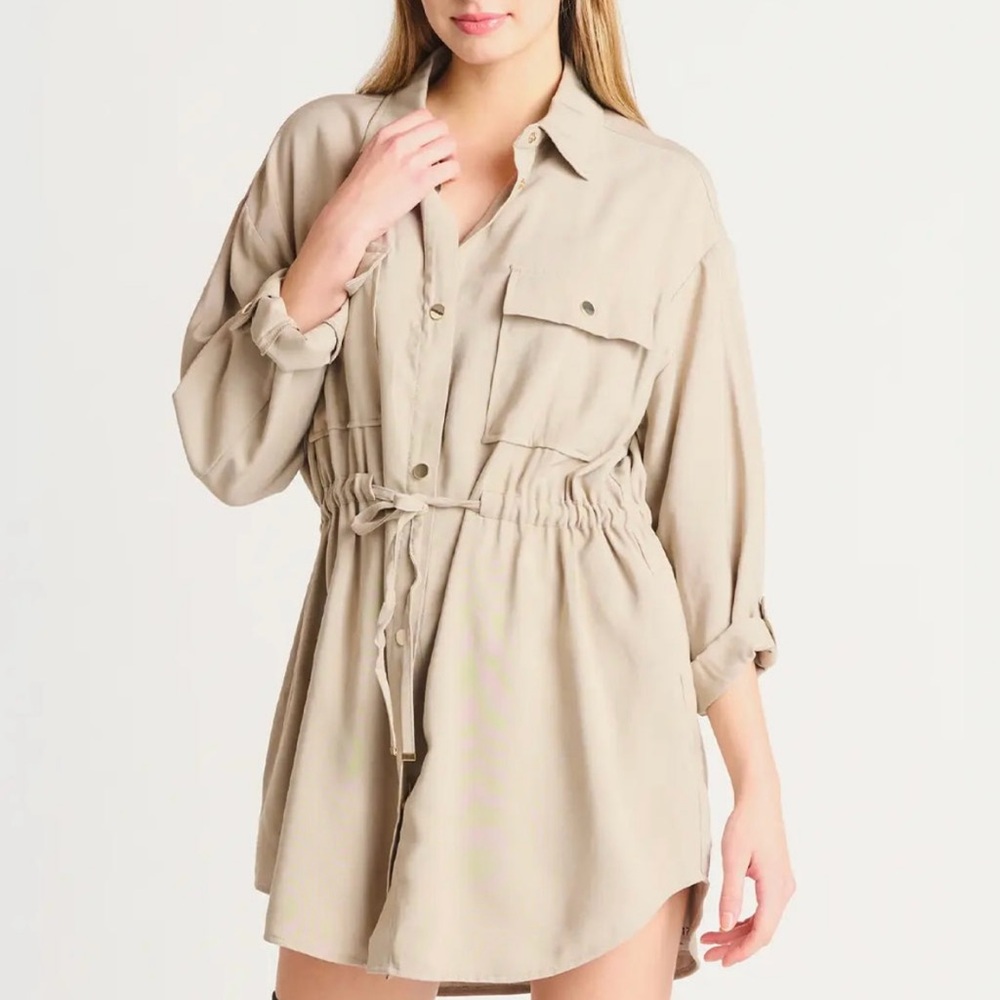 Zara Cargo Button Down Tunic Dress size M